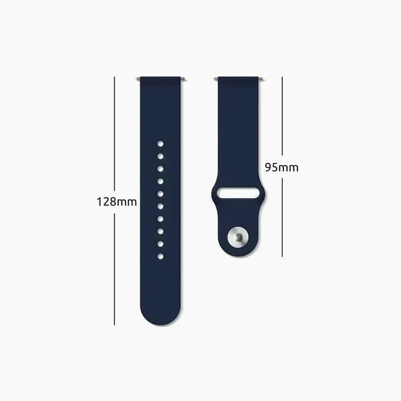 Silicone Sport Band for Smartwatch 22mm 22mm midnight-blue Straps & Bands