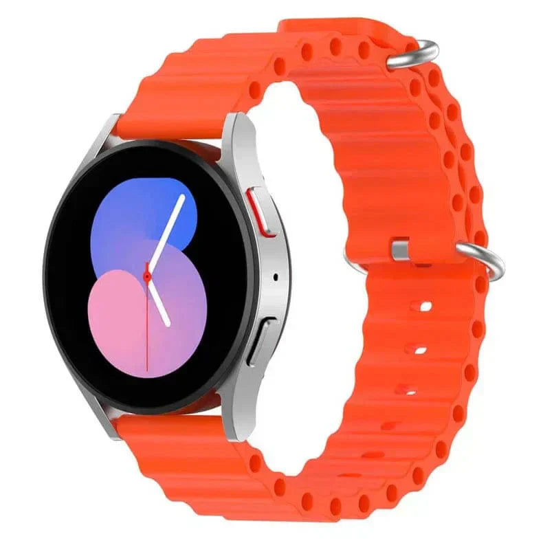 Ocean Silicone Band for Smartwatch 22mm 22mm orange Straps & Bands