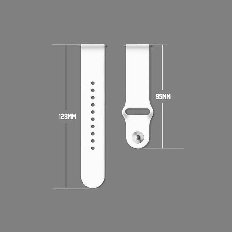 Silicone Sport Band for Smartwatch 22mm 22mm white Straps & Bands