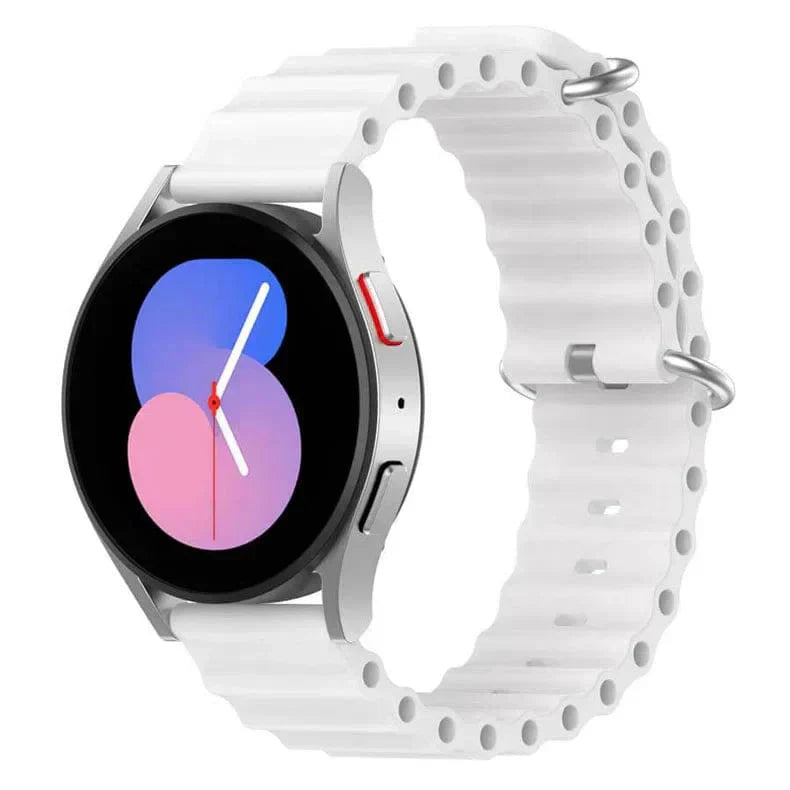 Ocean Silicone Band for Smartwatch 20mm 20mm white Straps & Bands