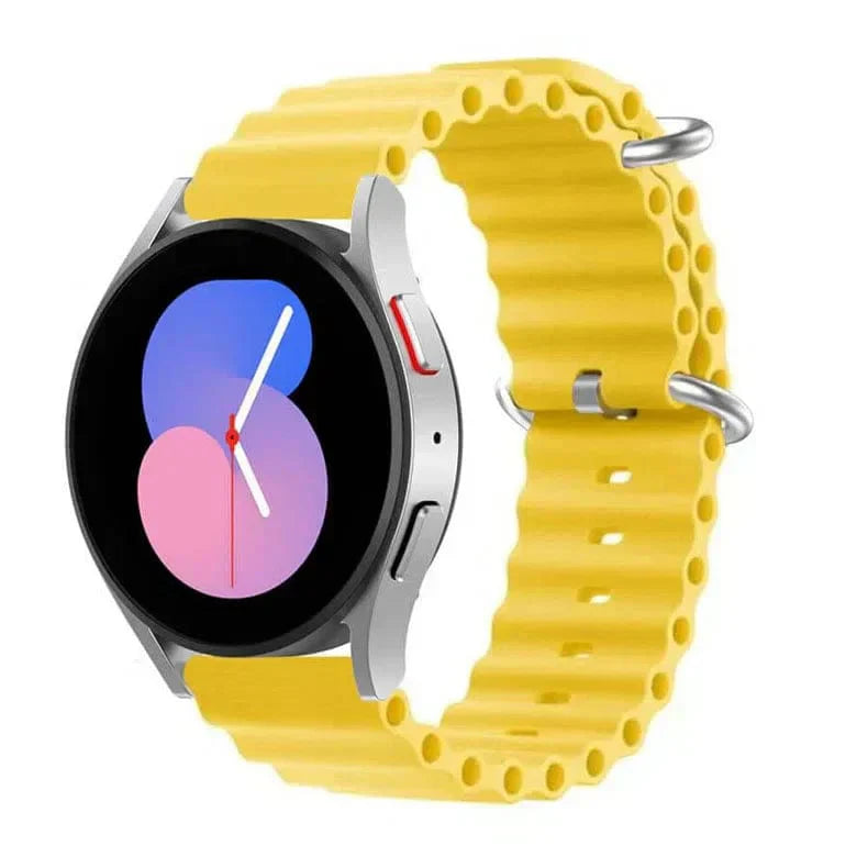 Ocean Silicone Band for Smartwatch 22mm 22mm yellow Straps & Bands