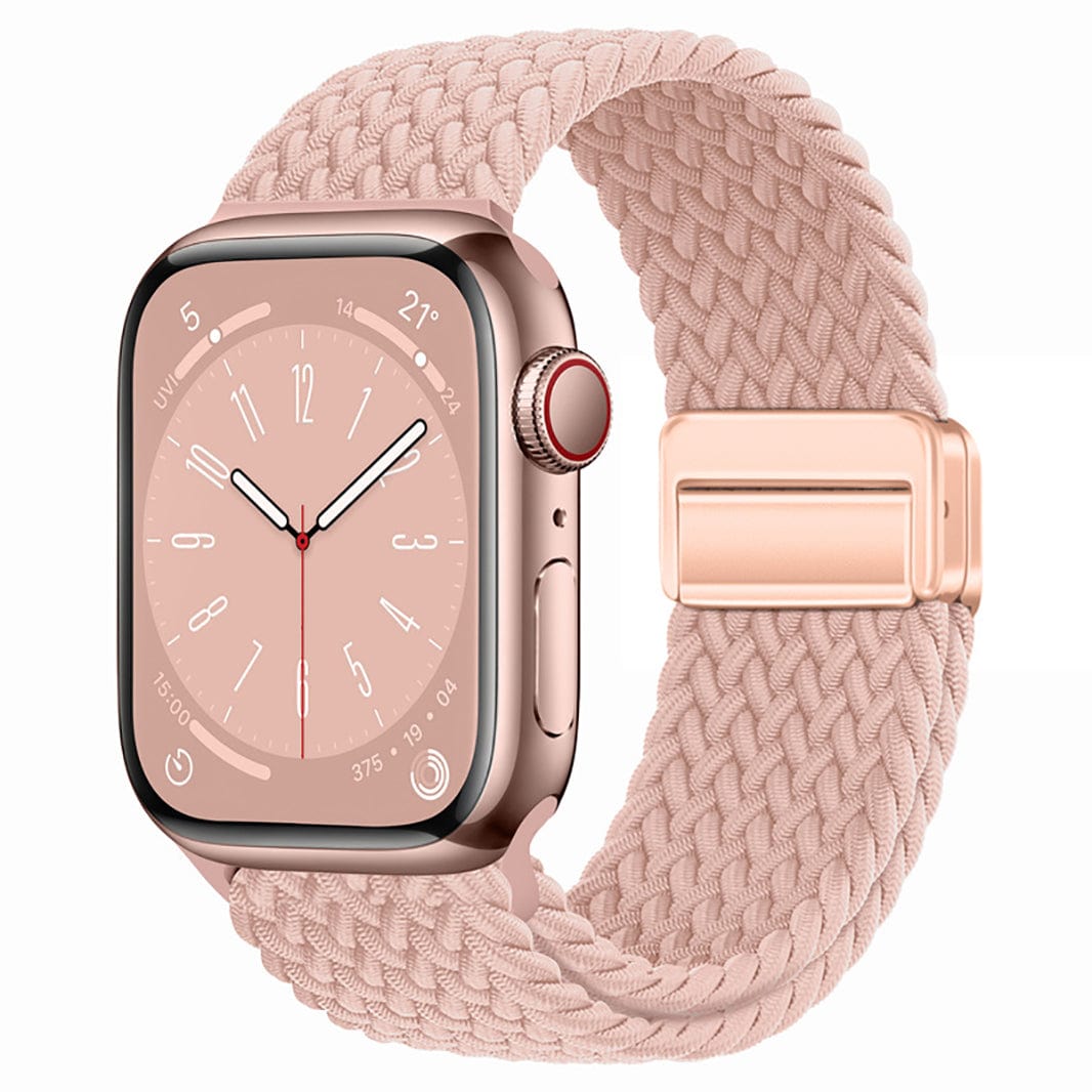 Braided Adjuctable Magnetic Buckle Band for Apple Watch 38 | 40 | 41 | 42mm S10 38 | 40 | 41 | 42mm S10 baby-pink Solid Straps & Bands