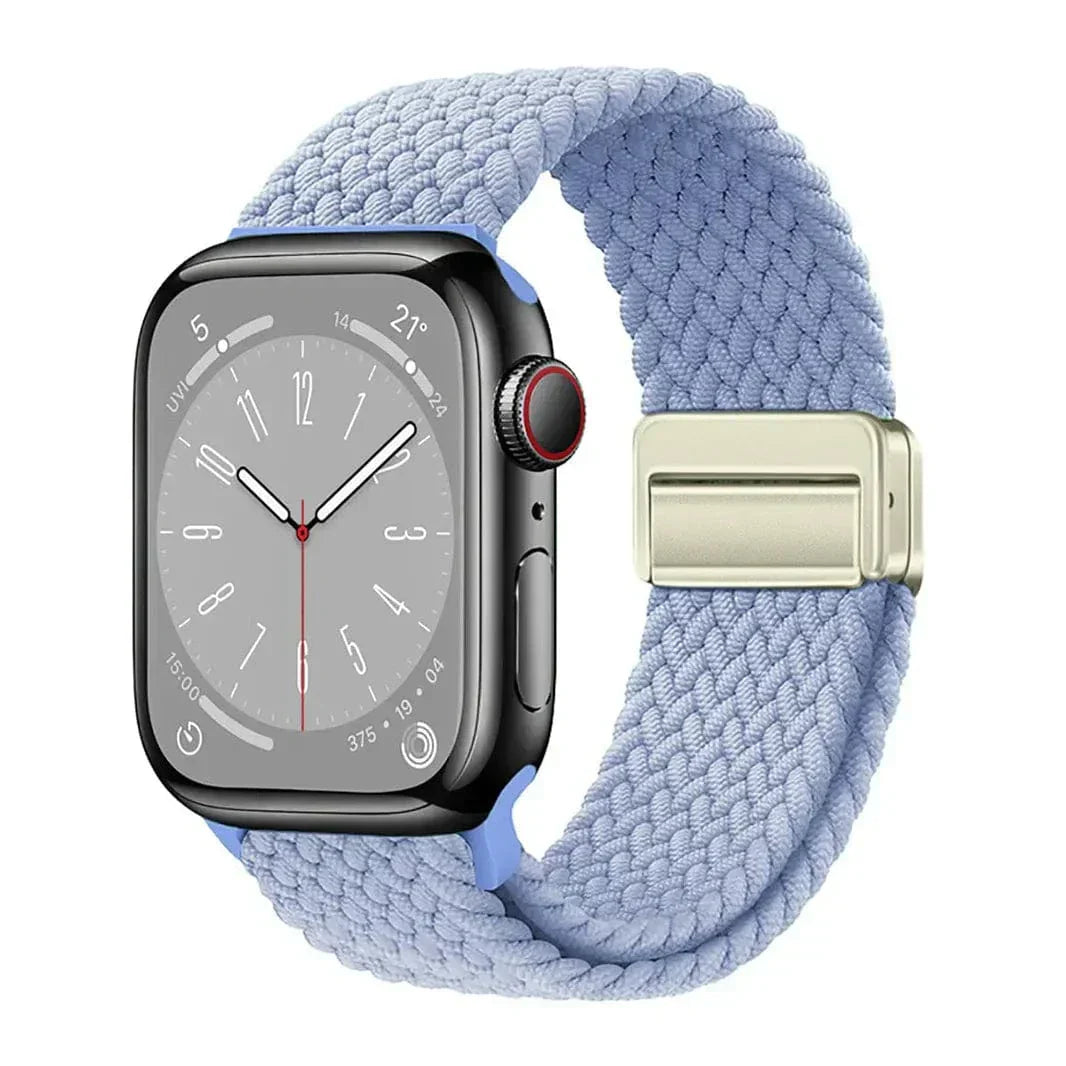 Braided Adjuctable Magnetic Buckle Band for Apple Watch 38 | 40 | 41 | 42mm S10 38 | 40 | 41 | 42mm S10 sky-blue Solid Straps & Bands
