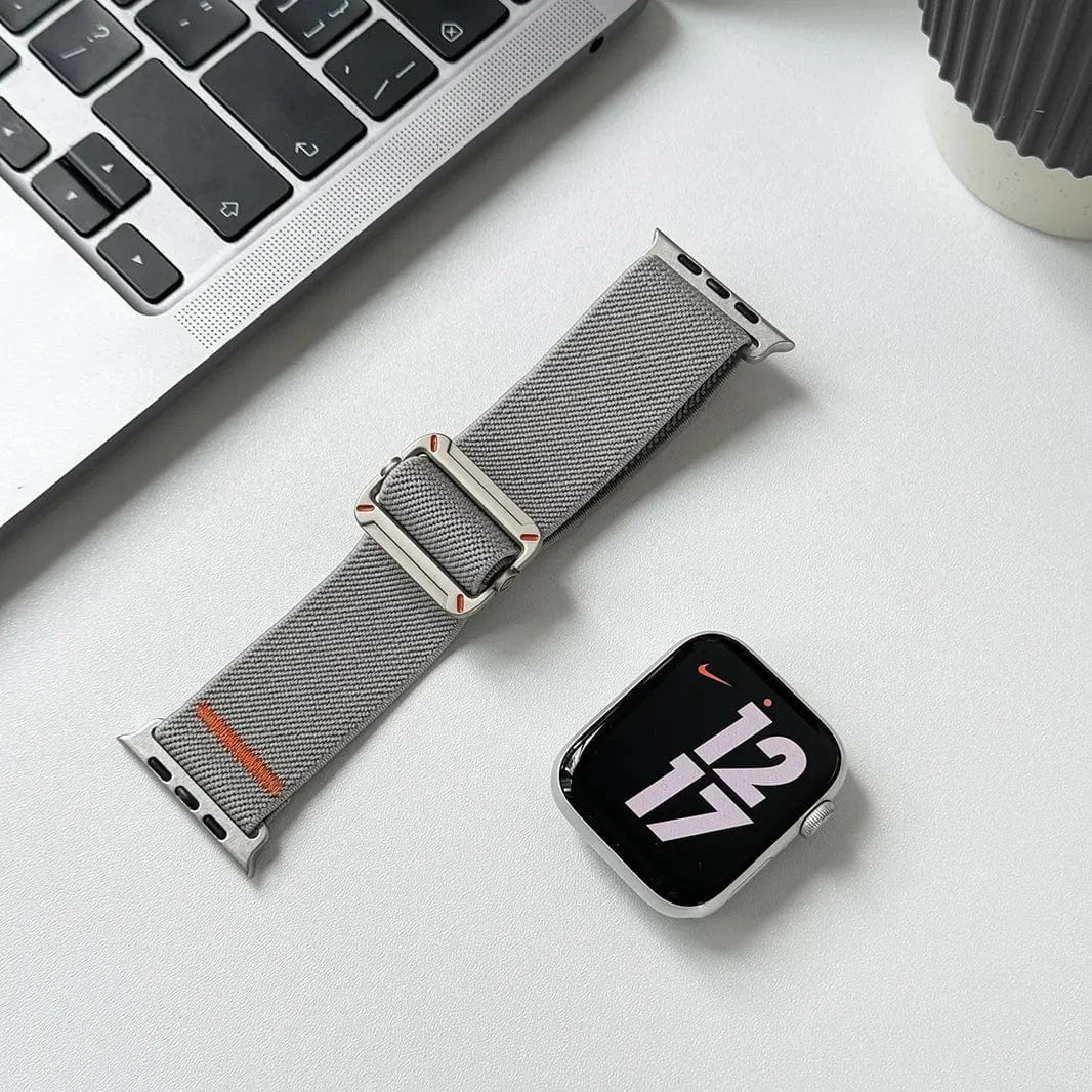 Nylon Stretchy Adjustable Elastic Woven Straps for Apple Watch 38 | 40 | 41 | 42mm S10 38 | 40 | 41 | 42mm S10 grey Straps & Bands