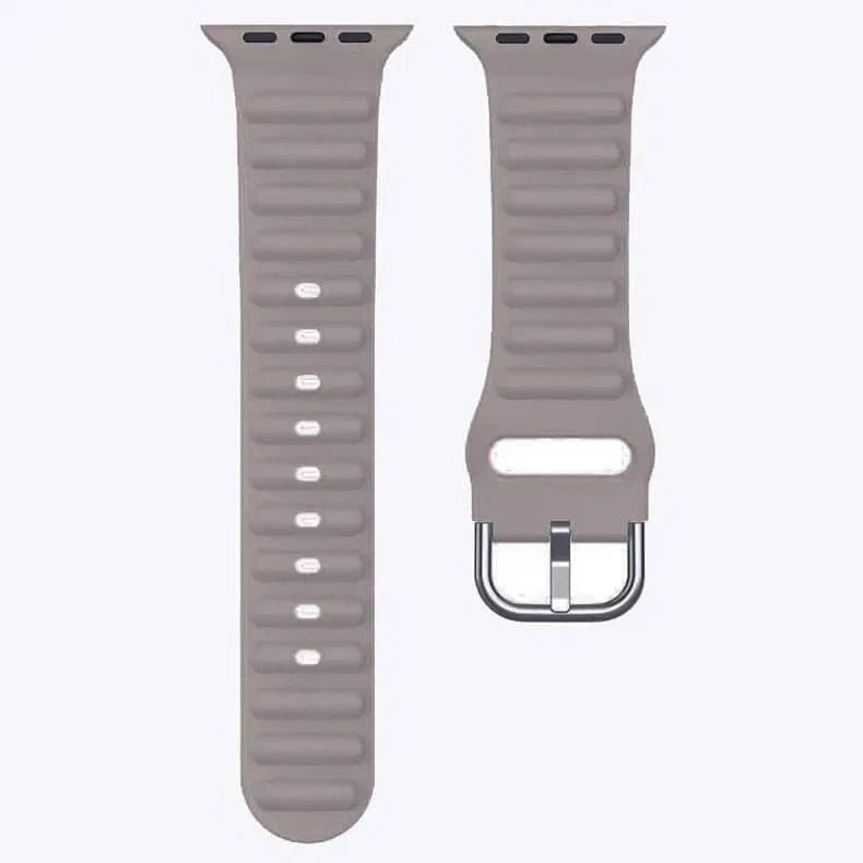 Ocean Ripple Silicone Soft Band for Apple Watch 42 | 44 | 45 | Ultra 49 | 46mm S10 42 | 44 | 45 | Ultra 49 | 46mm S10 ash-grey Straps & Bands