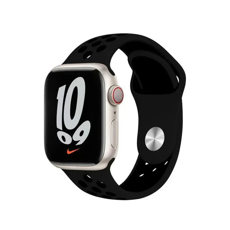 Nike Silicone Band for Apple Watch 38 | 40 | 41 | 42mm S10 38 | 40 | 41 | 42mm S10 Black Black Straps & Bands