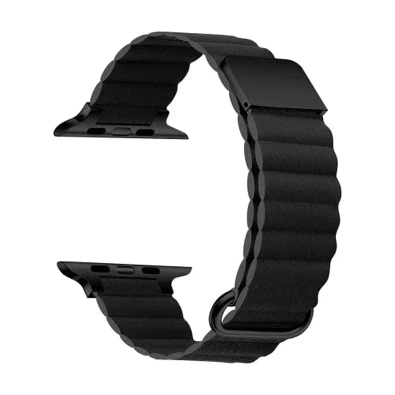 Magnetic Leather Texture Band for Apple Watch 42 | 44 | 45 | Ultra 49 | 46mm S10 42 | 44 | 45 | Ultra 49 | 46mm S10 Black Straps & Bands