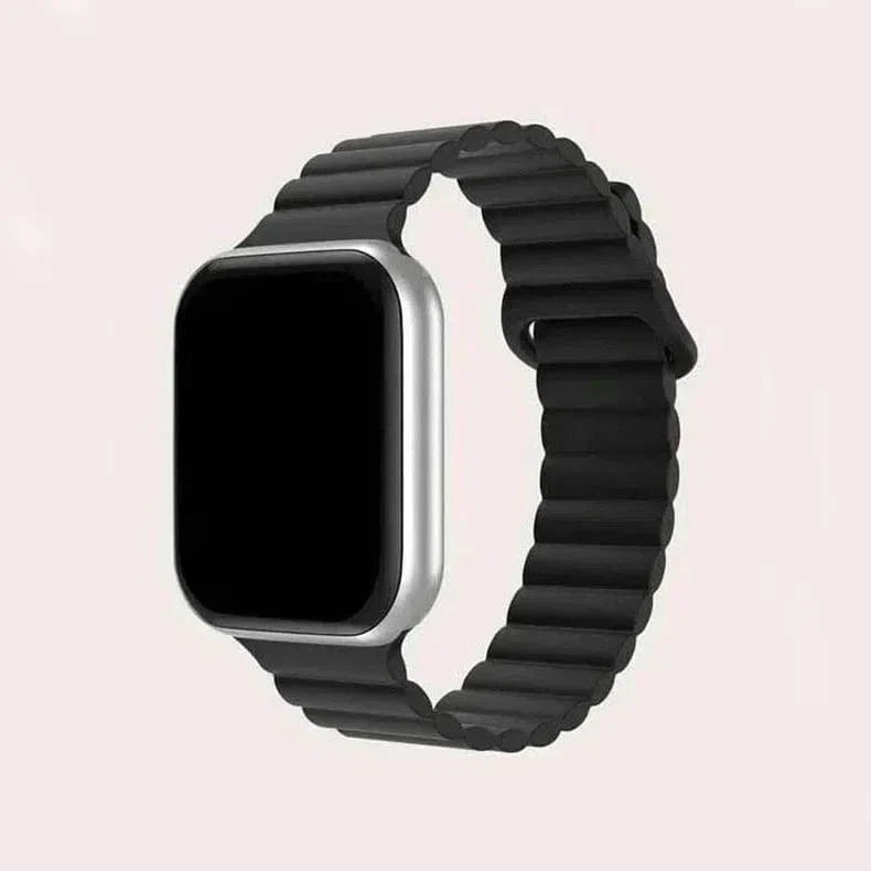 Silicone Magnetic Band for Apple Watch 42 | 44 | 45 | Ultra 49 | 46mm S10 42 | 44 | 45 | Ultra 49 | 46mm S10 Black Straps & Bands