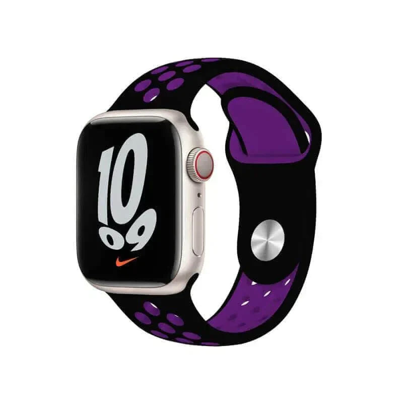 Nike Silicone Band for Apple Watch 38 | 40 | 41 | 42mm S10 38 | 40 | 41 | 42mm S10 Black Purple Straps & Bands