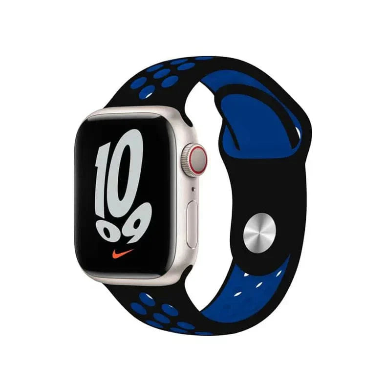 Nike Silicone Band for Apple Watch 38 | 40 | 41 | 42mm S10 38 | 40 | 41 | 42mm S10 Black Sea Blue Straps & Bands
