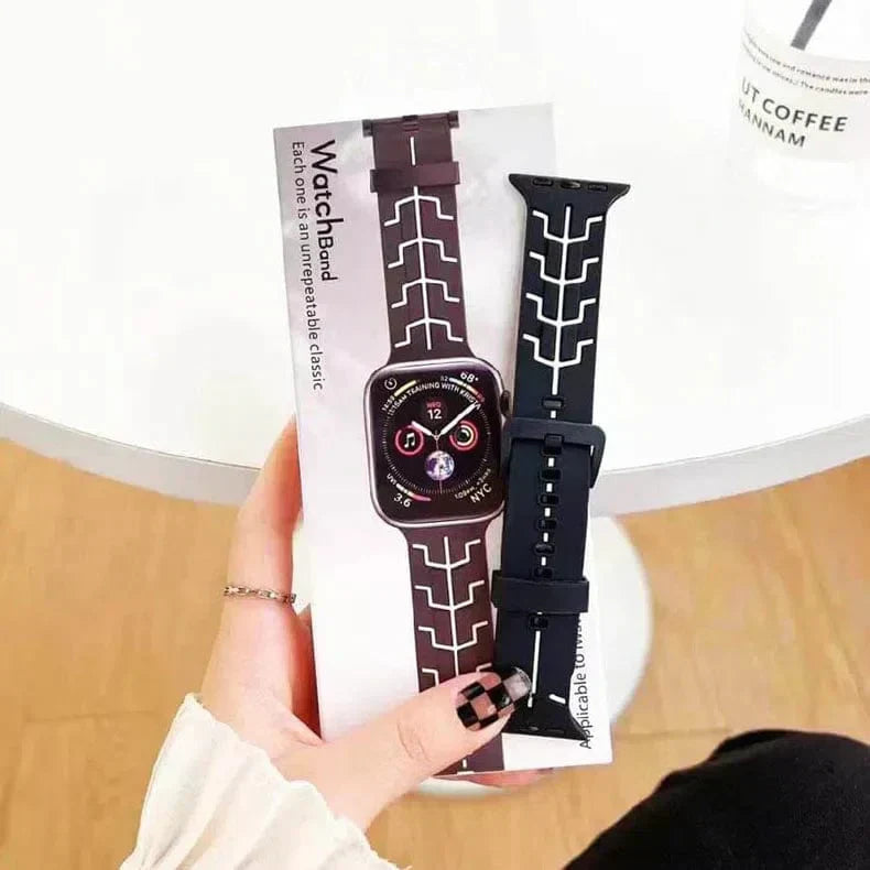 Tron Silicone Sport Band for Apple Watch 42 | 44 | 45 | Ultra 49 | 46mm S10 42 | 44 | 45 | Ultra 49 | 46mm S10 black-white Straps & Bands