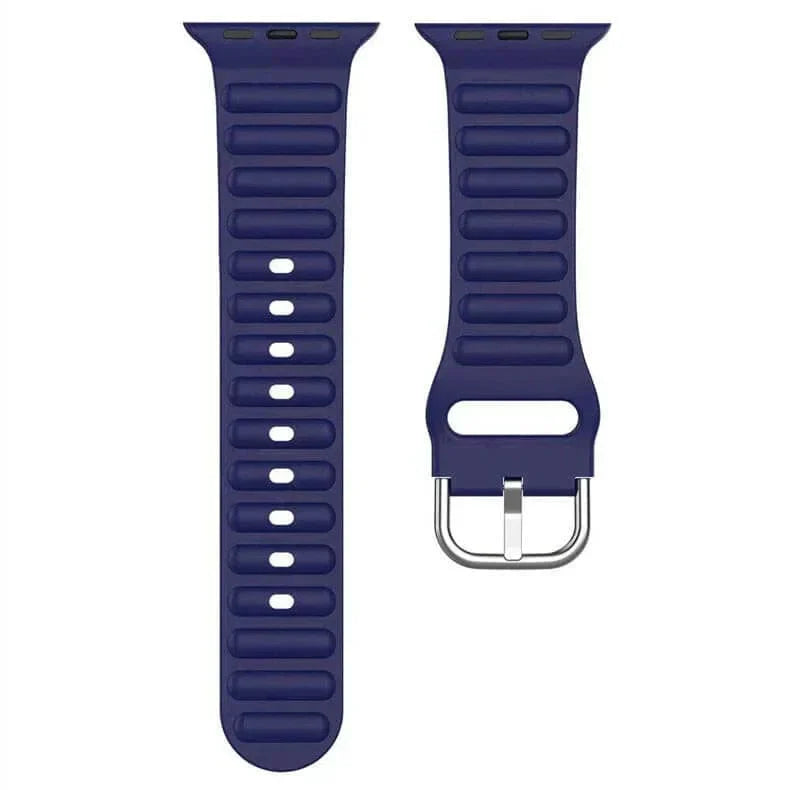 Ocean Ripple Silicone Soft Band for Apple Watch 42 | 44 | 45 | Ultra 49 | 46mm S10 42 | 44 | 45 | Ultra 49 | 46mm S10 blue Straps & Bands