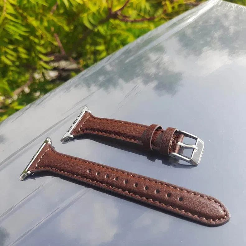 Slim Classic Leather Texture Band for Apple Watch 42 | 44 | 45 | Ultra 49 | 46mm S10 42 | 44 | 45 | Ultra 49 | 46mm S10 Brown Straps & Bands