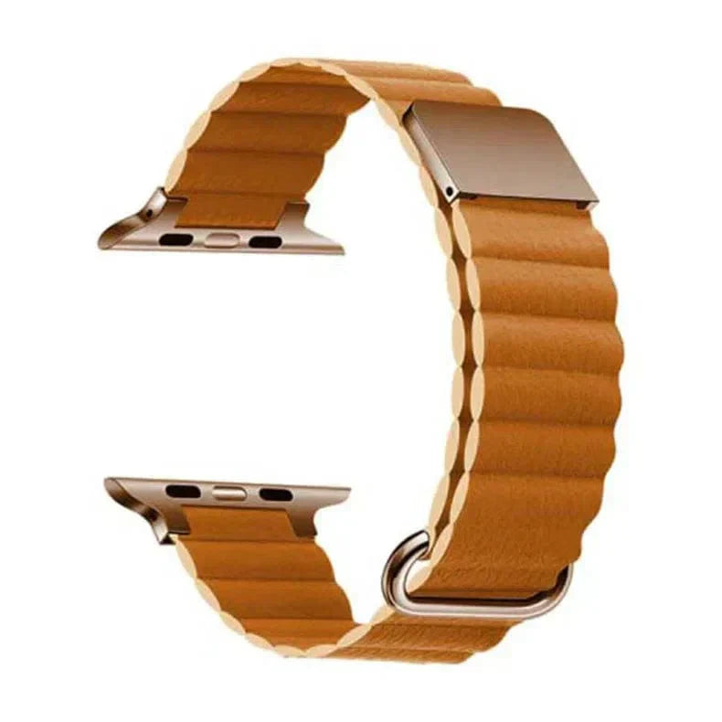 Magnetic Leather Texture Band for Apple Watch 42 | 44 | 45 | Ultra 49 | 46mm S10 42 | 44 | 45 | Ultra 49 | 46mm S10 Brown Straps & Bands