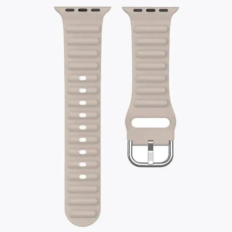 Ocean Ripple Silicone Soft Band for Apple Watch 42 | 44 | 45 | Ultra 49 | 46mm S10 42 | 44 | 45 | Ultra 49 | 46mm S10 cream Straps & Bands