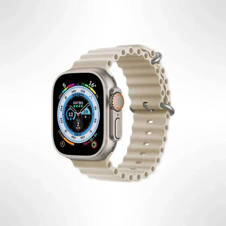 Ocean Silicone Band for Apple Watch 42 | 44 | 45 | Ultra 49 | 46mm S10 42 | 44 | 45 | Ultra 49 | 46mm S10 Cream Straps & Bands