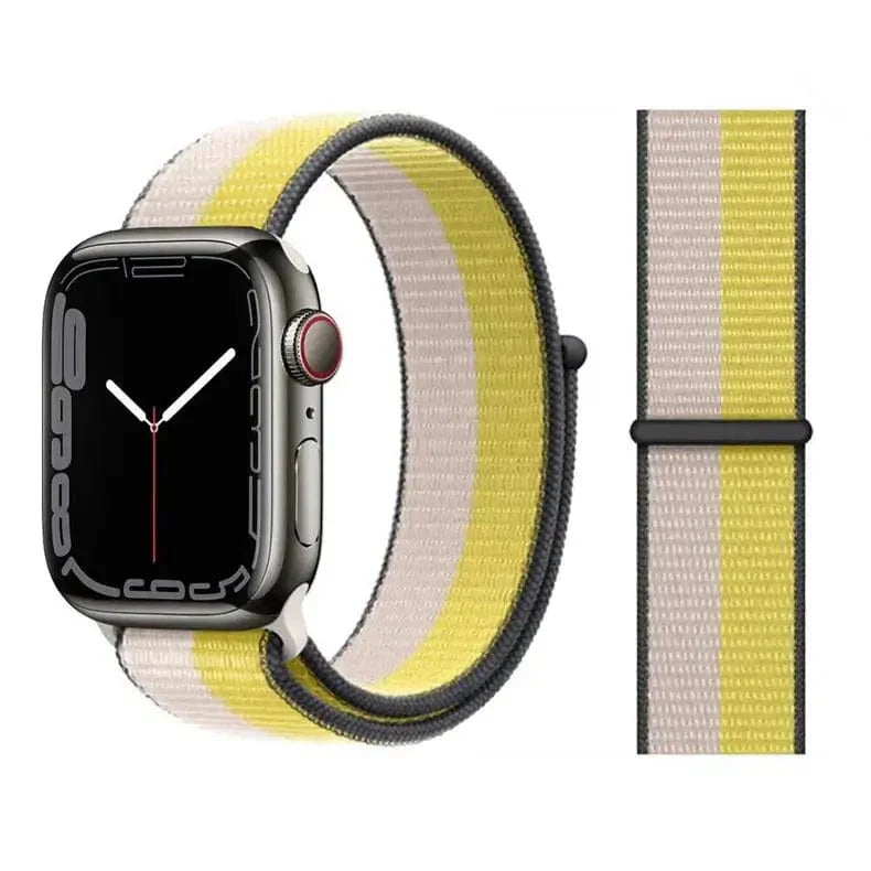 Velcro Nylon Straps for Apple Watch 38 | 40 | 41 | 42mm S10 38 | 40 | 41 | 42mm S10 Cream Yellow Straps & Bands