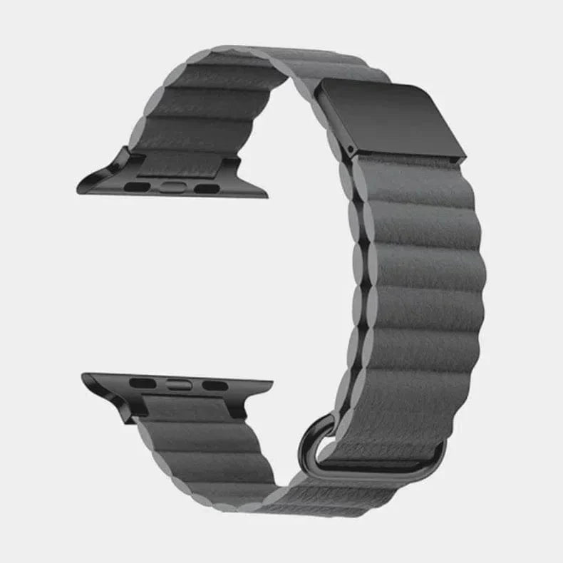 Magnetic Leather Texture Band for Apple Watch 42 | 44 | 45 | Ultra 49 | 46mm S10 42 | 44 | 45 | Ultra 49 | 46mm S10 Dark Grey Straps & Bands