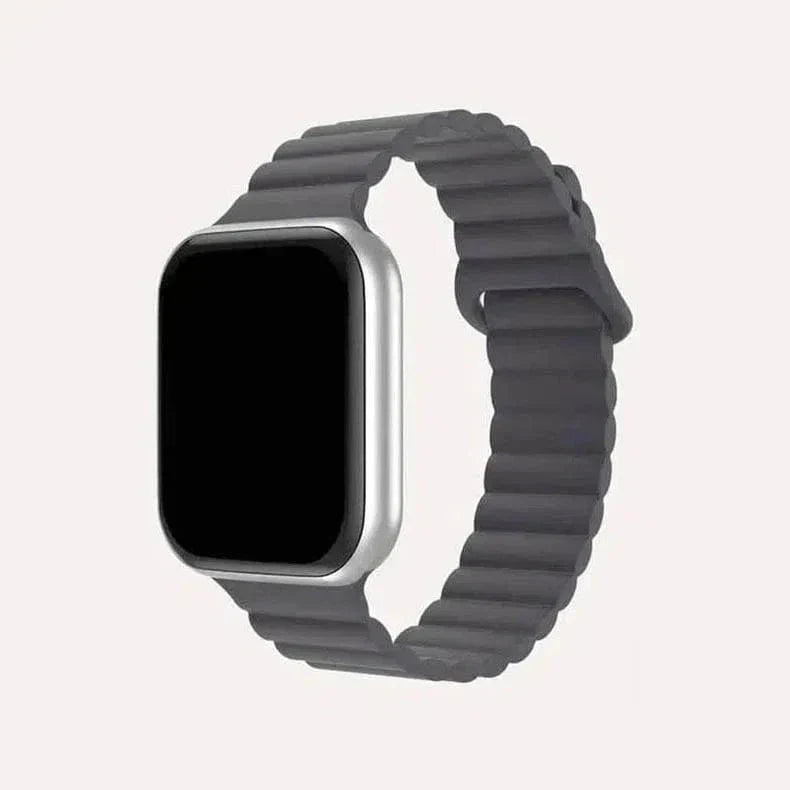 Silicone Magnetic Band for Apple Watch 42 | 44 | 45 | Ultra 49 | 46mm S10 42 | 44 | 45 | Ultra 49 | 46mm S10 Dark Grey Straps & Bands