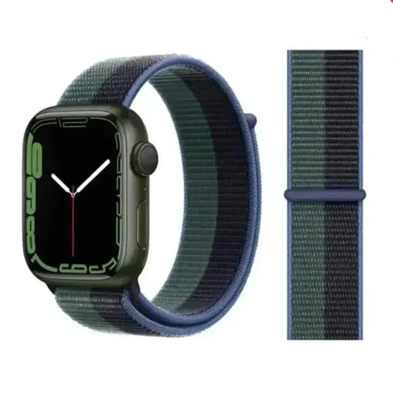 Velcro Nylon Straps for Apple Watch 38 | 40 | 41 | 42mm S10 38 | 40 | 41 | 42mm S10 Green Deep Purple Straps & Bands