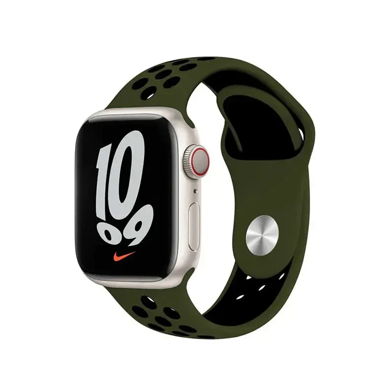 Nike Silicone Band for Apple Watch 38 | 40 | 41 | 42mm S10 38 | 40 | 41 | 42mm S10 Heena Black Straps & Bands