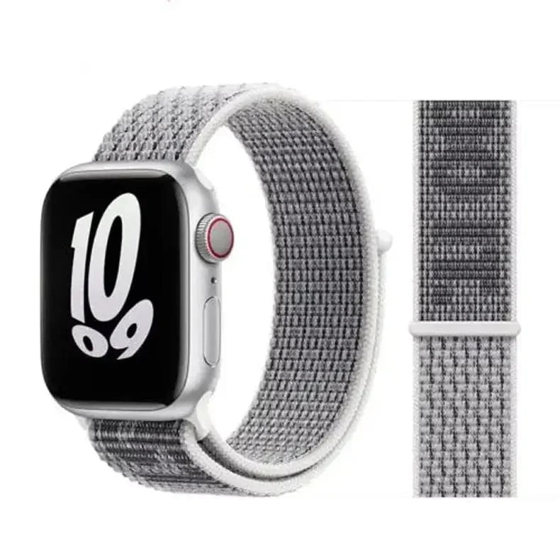 Velcro Nylon Straps for Apple Watch 38 | 40 | 41 | 42mm S10 38 | 40 | 41 | 42mm S10 Just Do It Summit WhIte Straps & Bands