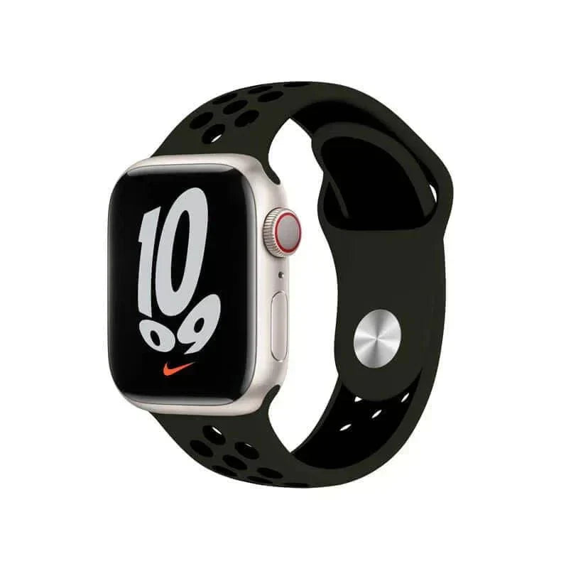 Nike Silicone Band for Apple Watch 42 | 44 | 45 | Ultra 49 | 46mm S10 42 | 44 | 45 | Ultra 49 | 46mm S10 Khaki Black Straps & Bands