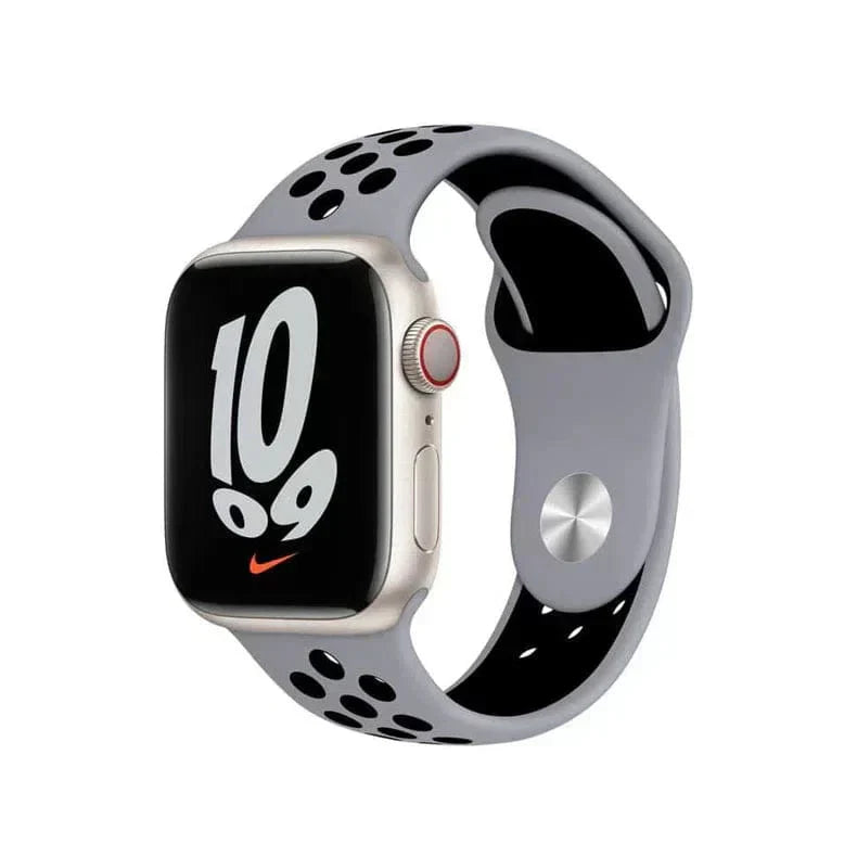 Nike Silicone Band for Apple Watch 42 | 44 | 45 | Ultra 49 | 46mm S10 42 | 44 | 45 | Ultra 49 | 46mm S10 Light Grey Black Straps & Bands