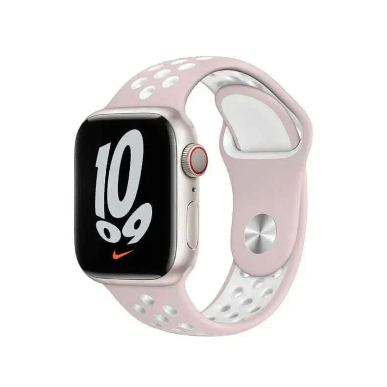 Nike Silicone Band for Apple Watch 42 | 44 | 45 | Ultra 49 | 46mm S10 42 | 44 | 45 | Ultra 49 | 46mm S10 Light Pink White Straps & Bands