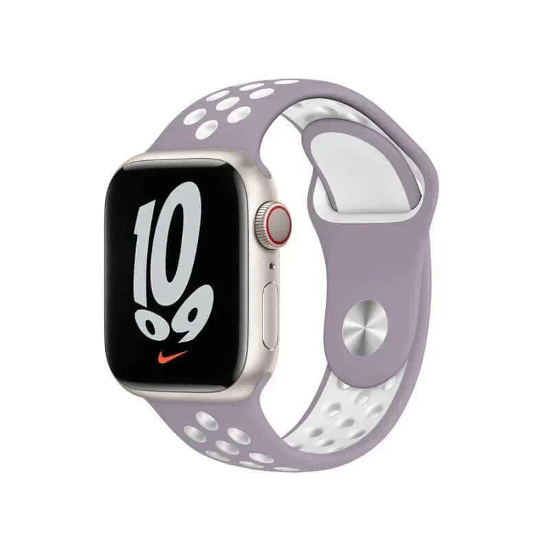 Nike Silicone Band for Apple Watch 42 | 44 | 45 | Ultra 49 | 46mm S10 42 | 44 | 45 | Ultra 49 | 46mm S10 Light Purple White Straps & Bands