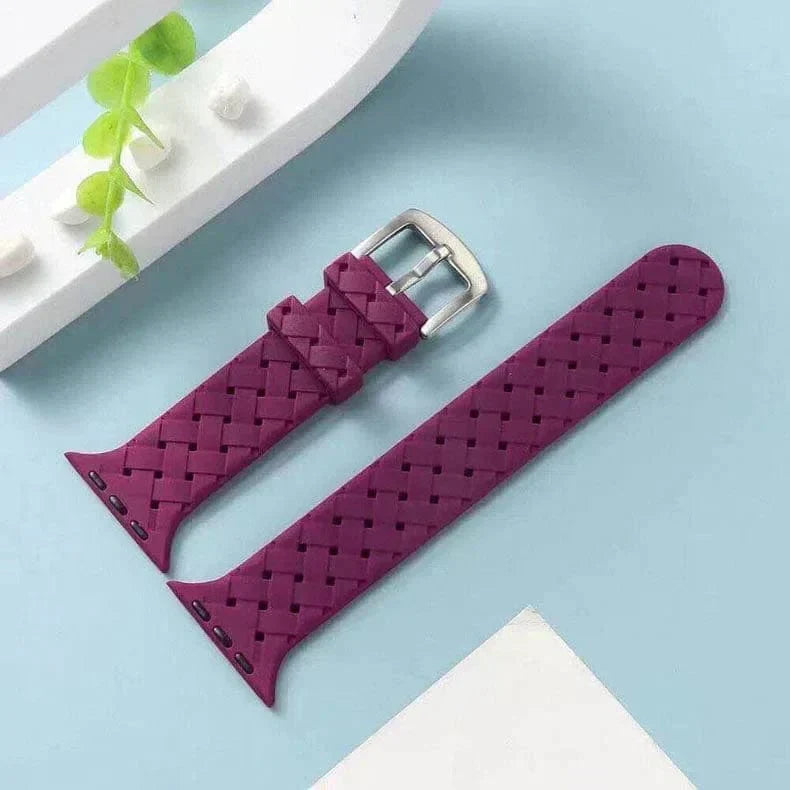 Braided Silicone Band for Apple Watch 42 | 44 | 45 | Ultra 49 | 46mm S10 42 | 44 | 45 | Ultra 49 | 46mm S10 magenta Straps & Bands