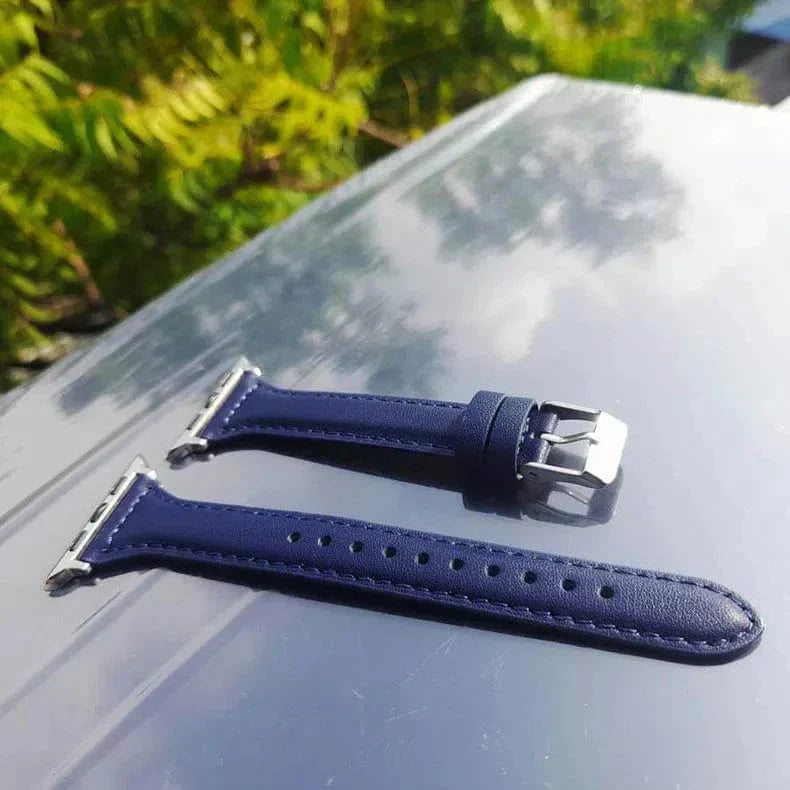 Slim Classic Leather Texture Band for Apple Watch 38 | 40 | 41 | 42mm S10 38 | 40 | 41 | 42mm S10 Midnight Blue Straps & Bands