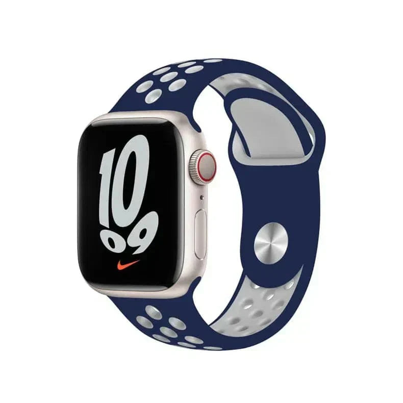 Nike Silicone Band for Apple Watch 38 | 40 | 41 | 42mm S10 38 | 40 | 41 | 42mm S10 Midnight Blue White Straps & Bands