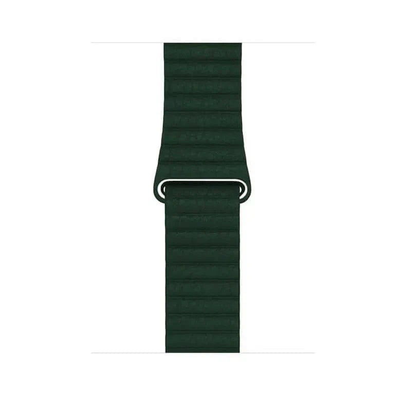 Leather Texture Magnetic Loop for Apple Watch 38 | 40 | 41 | 42mm S10 38 | 40 | 41 | 42mm S10 Midnight Green Straps & Bands