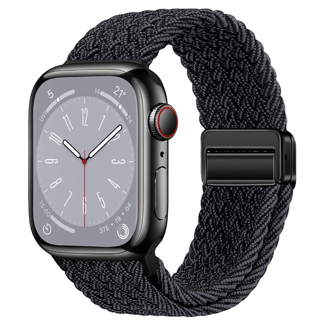 Braided Adjuctable Magnetic Buckle Band for Apple Watch 42 | 44 | 45 | Ultra 49 | 46mm S10 42 | 44 | 45 | Ultra 49 | 46mm S10 Black Multicolor Straps & Bands