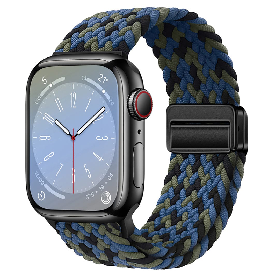 Braided Adjuctable Magnetic Buckle Band for Apple Watch 38 | 40 | 41 | 42mm S10 38 | 40 | 41 | 42mm S10 blue-multicolor Multicolor Straps & Bands