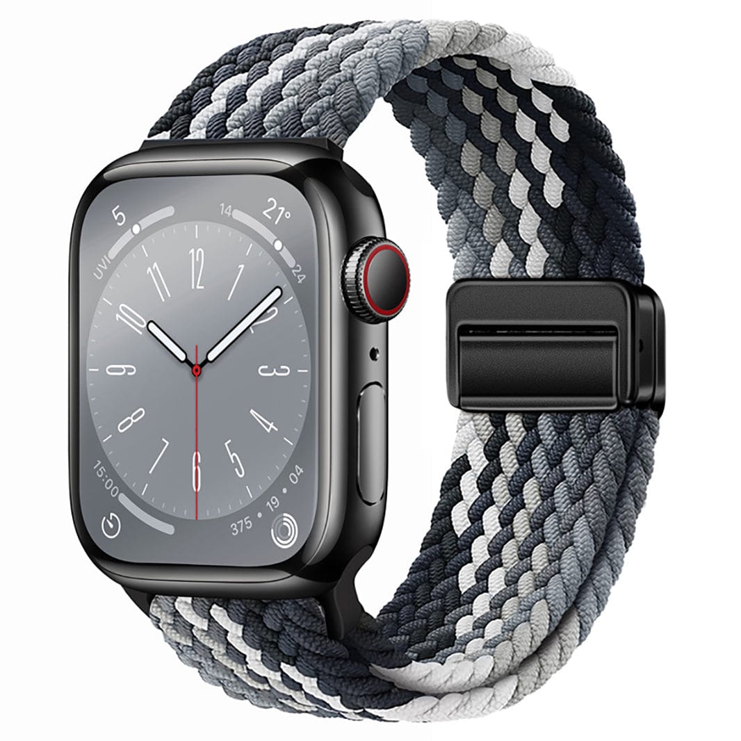 Braided Adjuctable Magnetic Buckle Band for Apple Watch 42 | 44 | 45 | Ultra 49 | 46mm S10 42 | 44 | 45 | Ultra 49 | 46mm S10 Grey Multicolor Multicolor Straps & Bands