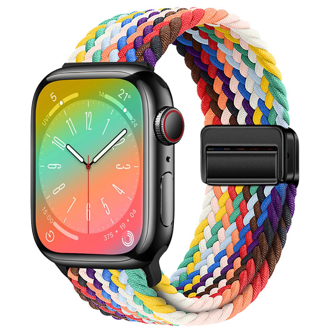 Braided Adjuctable Magnetic Buckle Band for Apple Watch 42 | 44 | 45 | Ultra 49 | 46mm S10 42 | 44 | 45 | Ultra 49 | 46mm S10 Multicolor Multicolor Straps & Bands