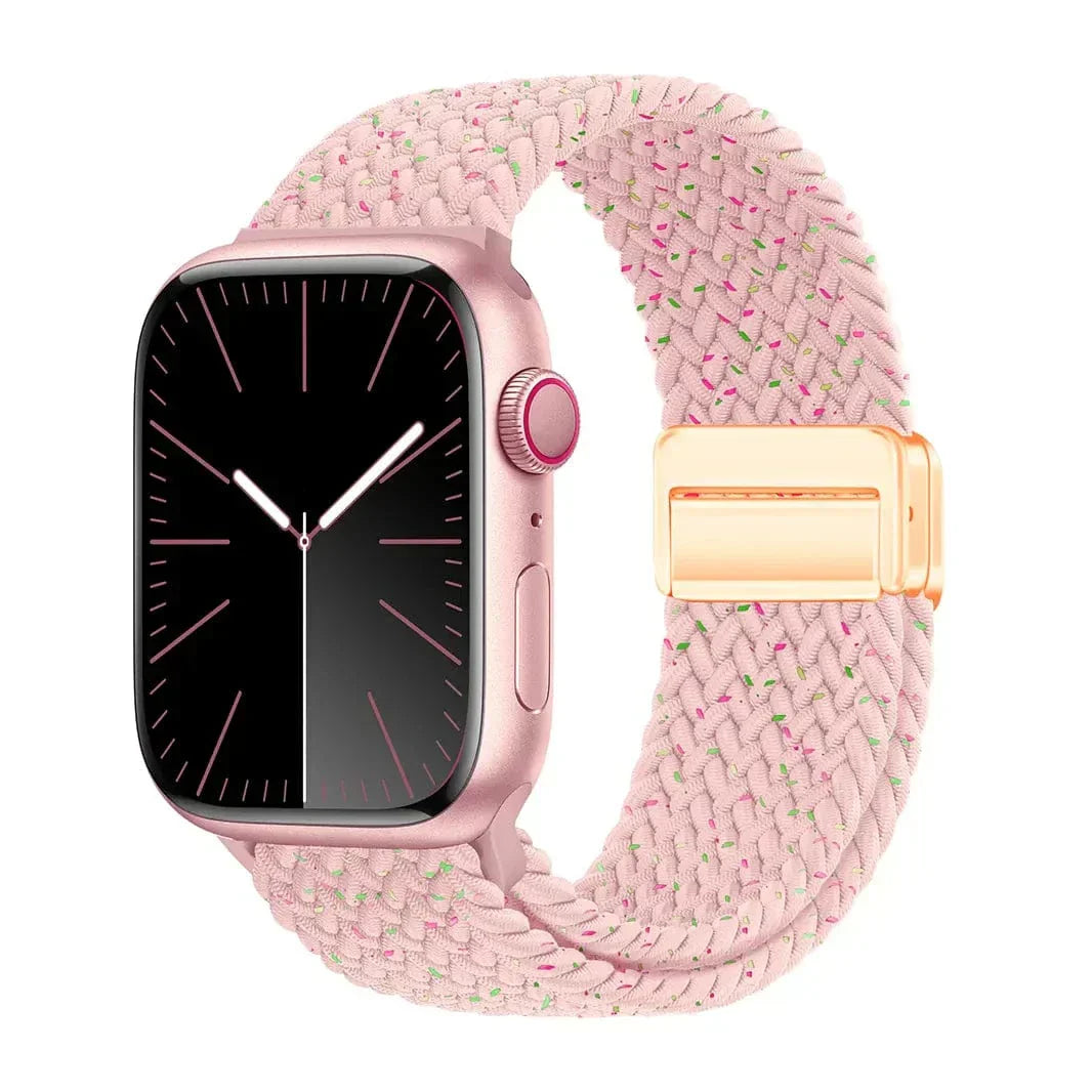 Braided Adjuctable Magnetic Buckle Band for Apple Watch 38 | 40 | 41 | 42mm S10 38 | 40 | 41 | 42mm S10 baby-pink Night Star Straps & Bands