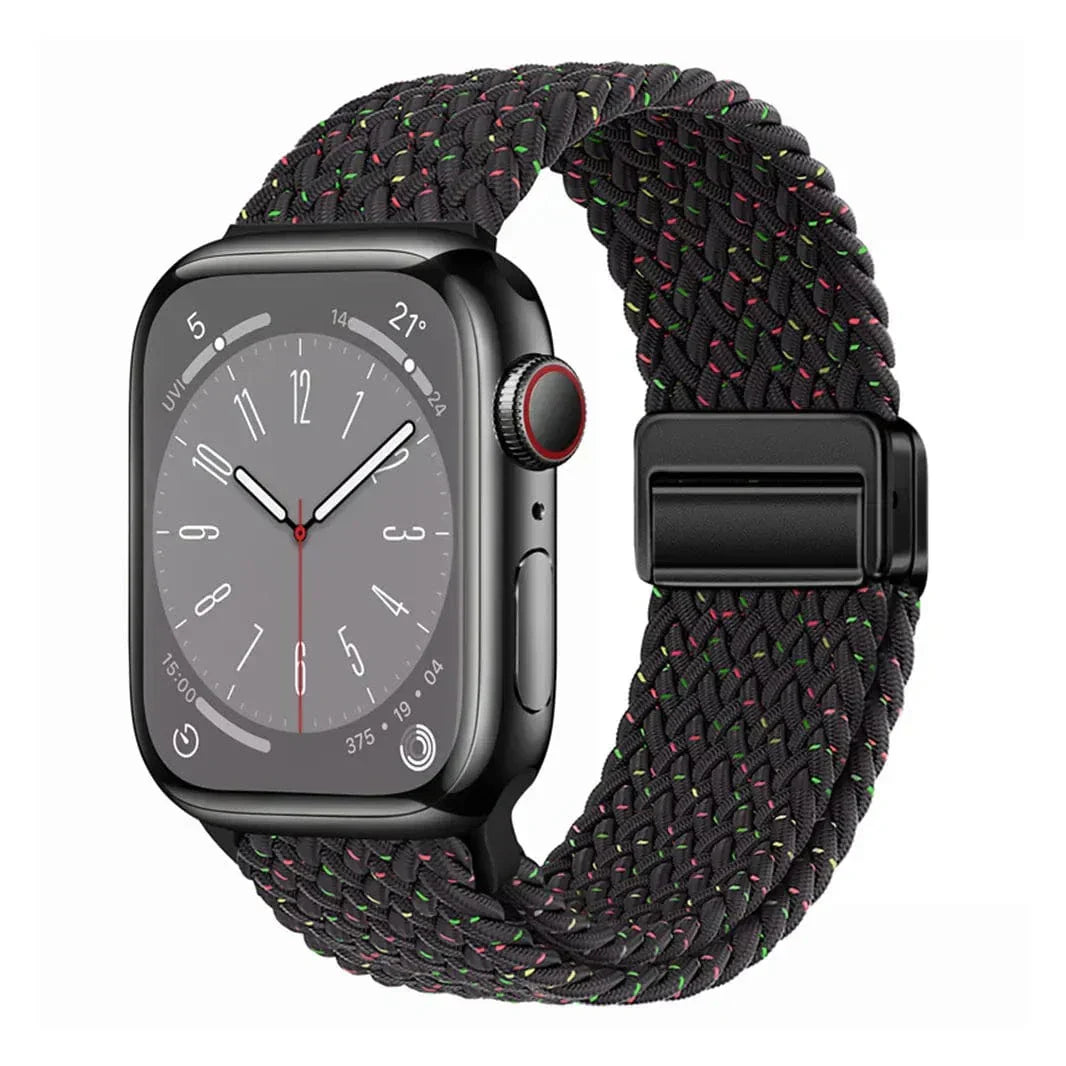 Braided Adjuctable Magnetic Buckle Band for Apple Watch 42 | 44 | 45 | Ultra 49 | 46mm S10 42 | 44 | 45 | Ultra 49 | 46mm S10 Black Night Star Straps & Bands