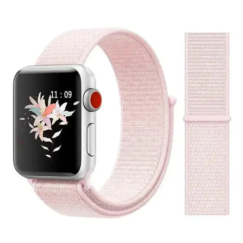 Velcro Nylon Straps for Apple Watch 42 | 44 | 45 | Ultra 49 | 46mm S10 42 | 44 | 45 | Ultra 49 | 46mm S10 Pearl Pink Straps & Bands