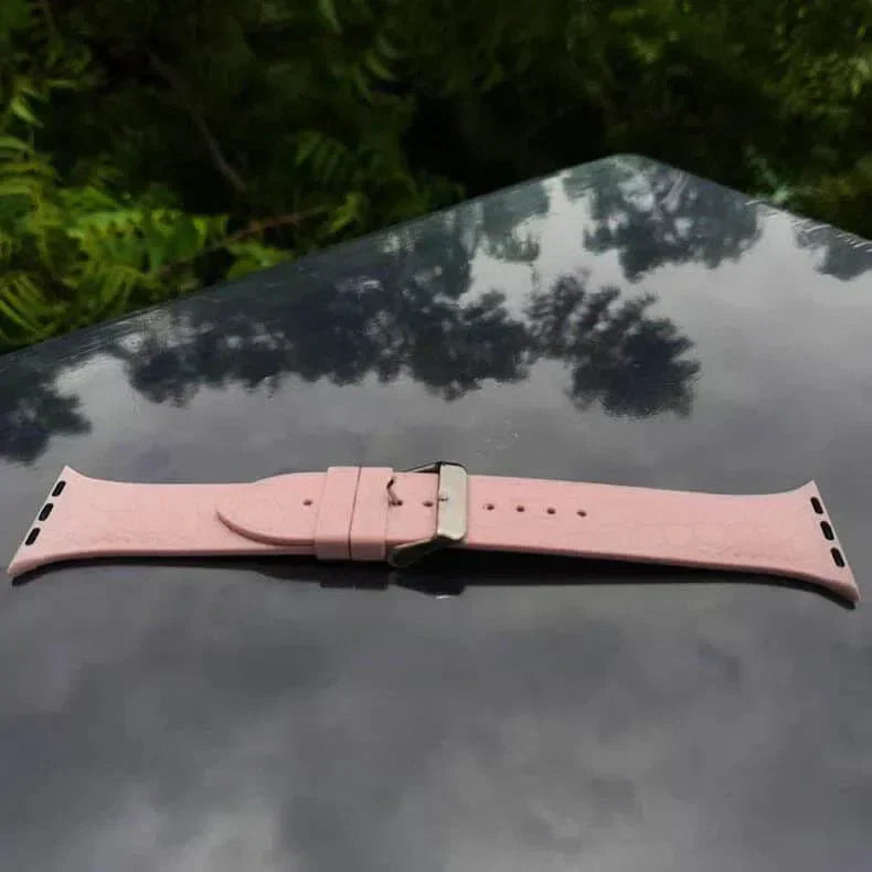 Crocodile Texture Silicone Soft Band for Apple Watch 42 | 44 | 45 | Ultra 49 | 46mm S10 42 | 44 | 45 | Ultra 49 | 46mm S10 sand-pink Straps & Bands