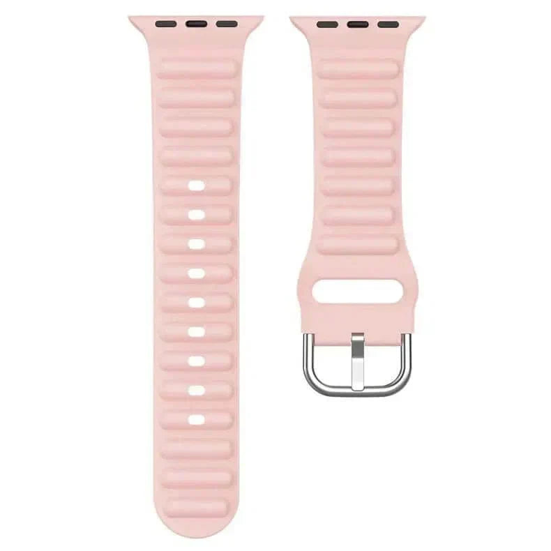 Ocean Ripple Silicone Soft Band for Apple Watch 42 | 44 | 45 | Ultra 49 | 46mm S10 42 | 44 | 45 | Ultra 49 | 46mm S10 sand-pink Straps & Bands