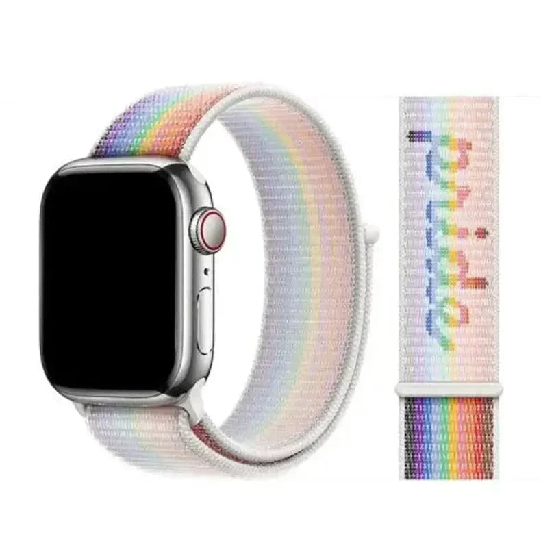 Velcro Nylon Straps for Apple Watch 38 | 40 | 41 | 42mm S10 38 | 40 | 41 | 42mm S10 Pride Edition Straps & Bands