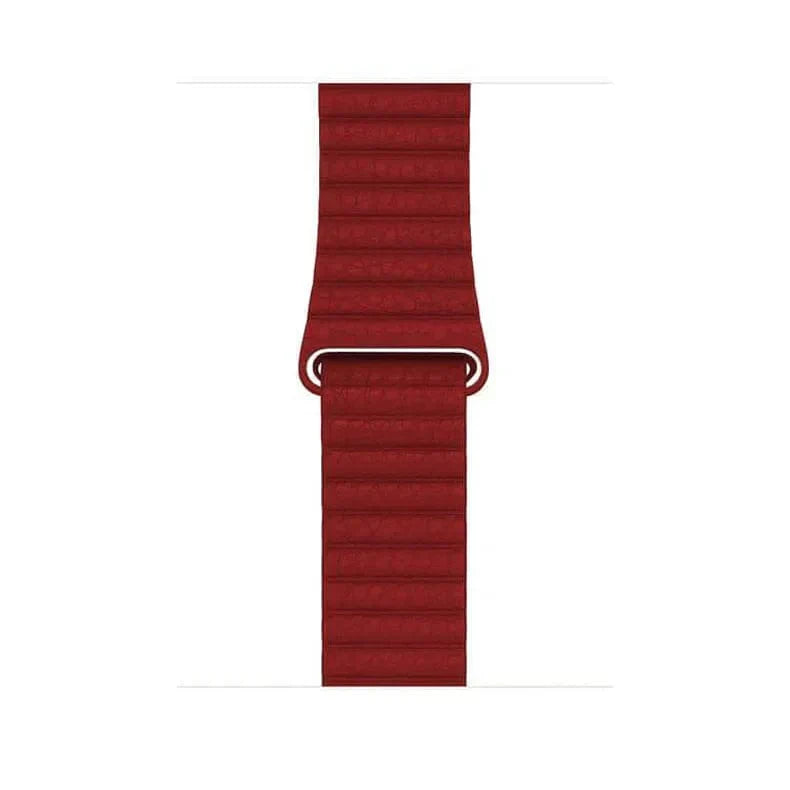 Leather Texture Magnetic Loop for Apple Watch 38 | 40 | 41 | 42mm S10 38 | 40 | 41 | 42mm S10 Red Straps & Bands