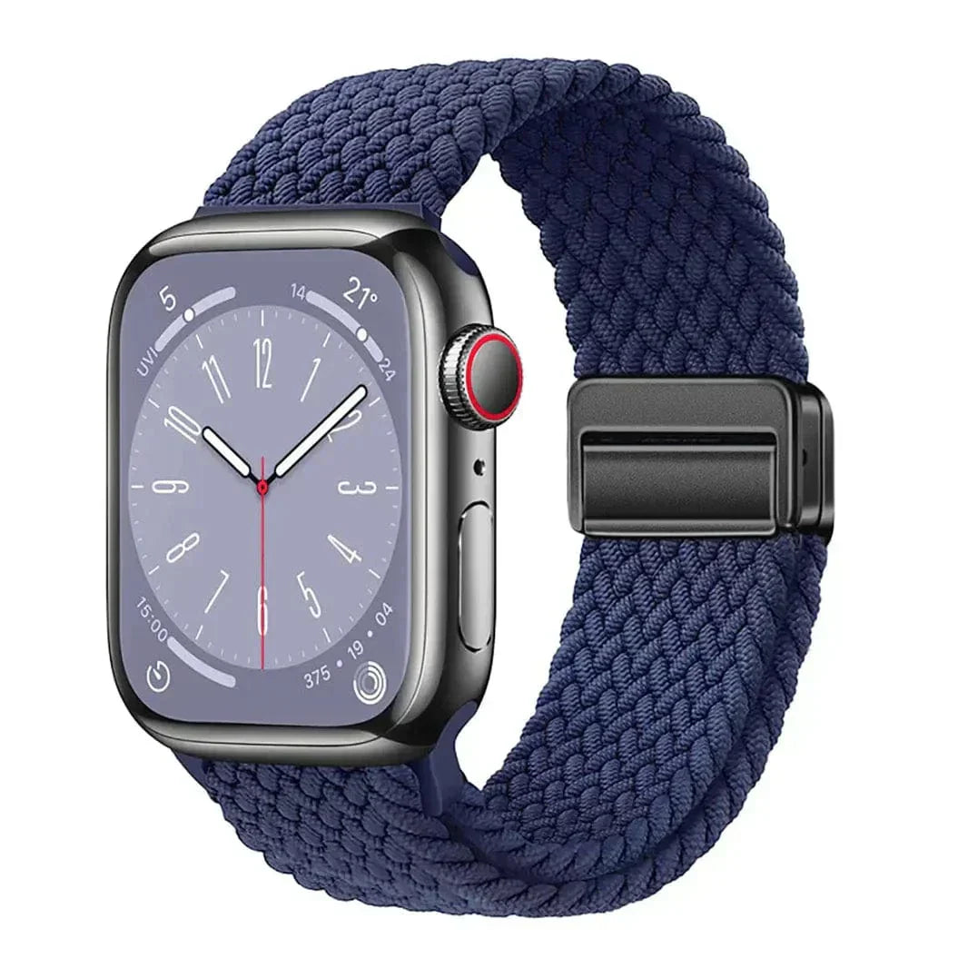 Braided Adjuctable Magnetic Buckle Band for Apple Watch 42 | 44 | 45 | Ultra 49 | 46mm S10 42 | 44 | 45 | Ultra 49 | 46mm S10 Navy Blue Solid Straps & Bands