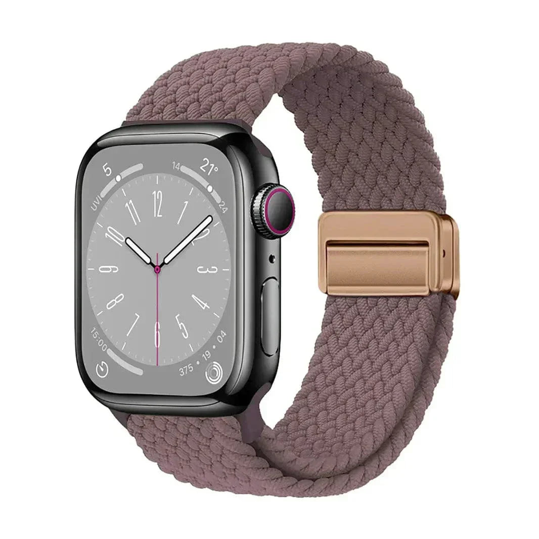 Braided Adjuctable Magnetic Buckle Band for Apple Watch 42 | 44 | 45 | Ultra 49 | 46mm S10 42 | 44 | 45 | Ultra 49 | 46mm S10 Vital Brown Solid Straps & Bands