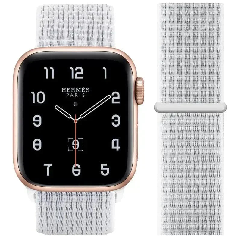 Velcro Nylon Straps for Apple Watch 38 | 40 | 41 | 42mm S10 38 | 40 | 41 | 42mm S10 Summit White Straps & Bands