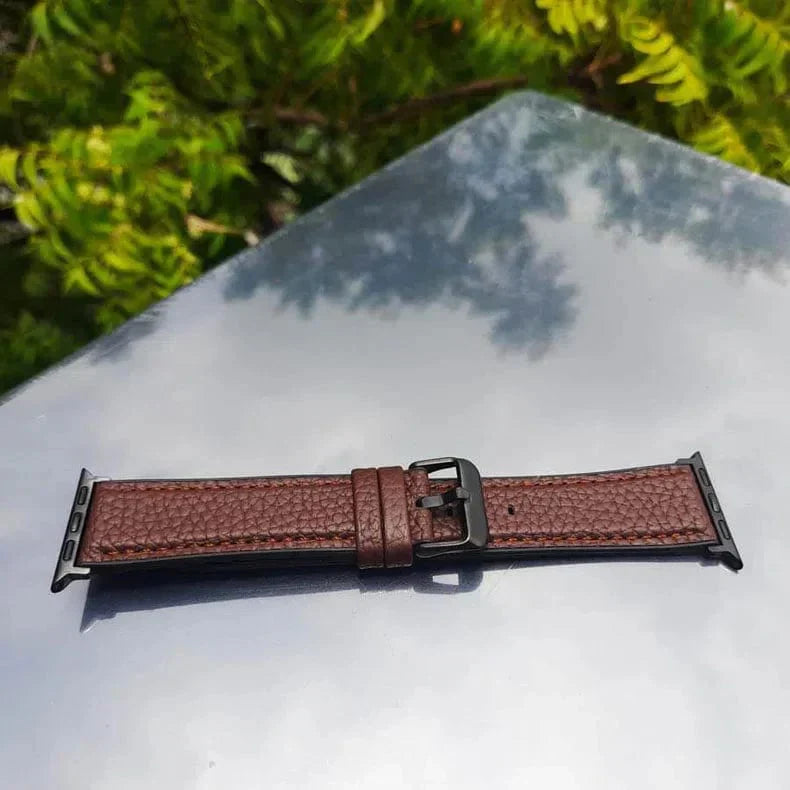 Grainy Leather Texture Silicone Band for Apple Watch 42 | 44 | 45 | Ultra 49 | 46mm S10 42 | 44 | 45 | Ultra 49 | 46mm S10 Tan Brown Straps & Bands