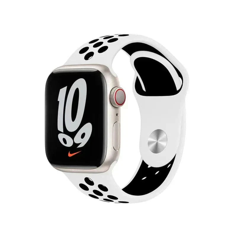 Nike Silicone Band for Apple Watch 38 | 40 | 41 | 42mm S10 38 | 40 | 41 | 42mm S10 White Black Straps & Bands